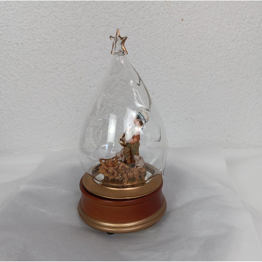 Vintage Fontanini Blown Glass Music Box Plays Little Drummer Boy #66114 - Picture 6 of 16